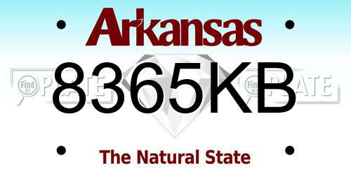 8365KB Arkansas License Plate