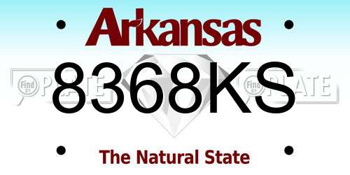 8368KS Arkansas License Plate