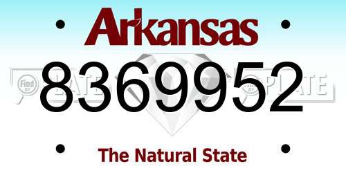8369952 Arkansas License Plate