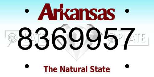 8369957 Arkansas License Plate
