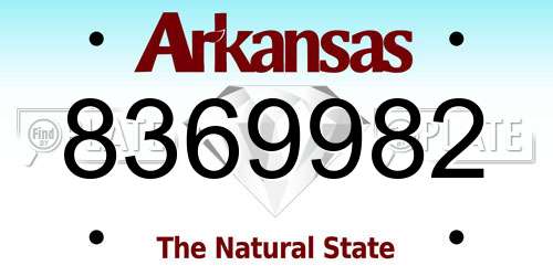 8369982 Arkansas License Plate