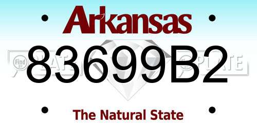 83699B2 Arkansas License Plate