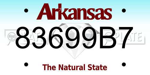 83699B7 Arkansas License Plate