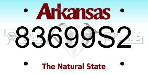 83699S2 Arkansas License Plate