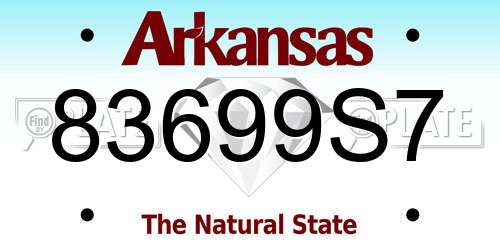 83699S7 Arkansas License Plate