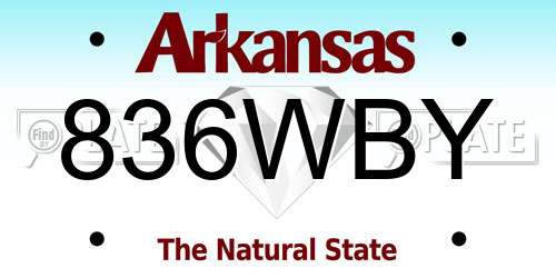 836WBY Arkansas License Plate