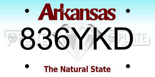 836YKD Arkansas License Plate