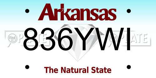 836YWI Arkansas License Plate