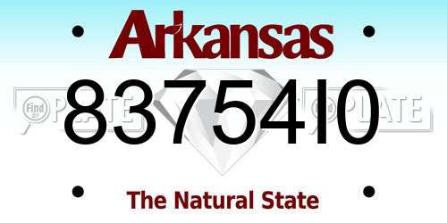 83754I0 Arkansas License Plate
