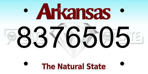 8376505 Arkansas License Plate