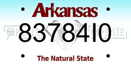 83784I0 Arkansas License Plate