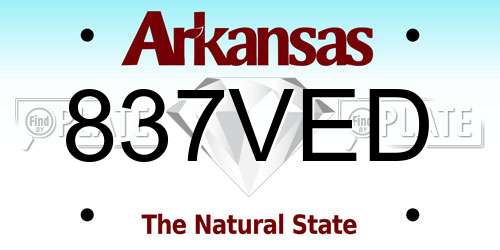 837VED Arkansas License Plate