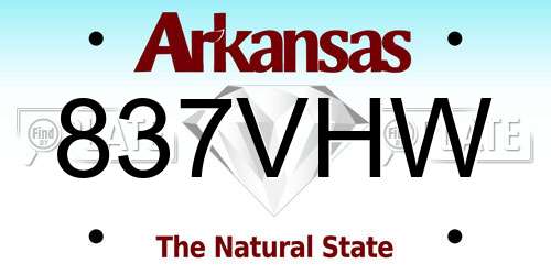 837VHW Arkansas License Plate