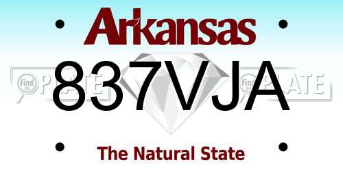 837VJA Arkansas License Plate