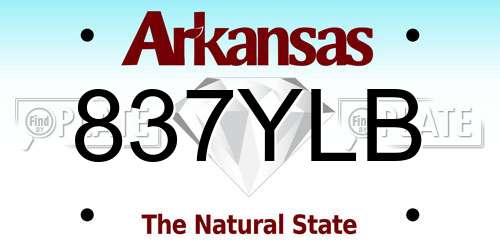 837YLB Arkansas License Plate