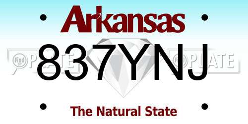 837YNJ Arkansas License Plate