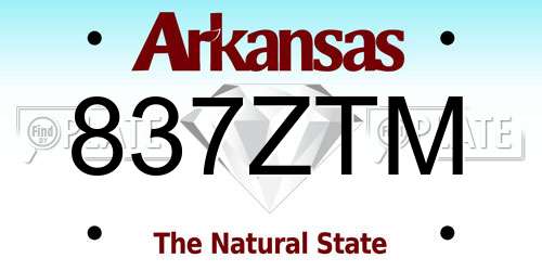 837ZTM Arkansas License Plate