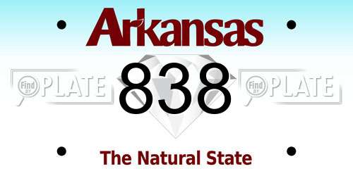 838 Arkansas License Plate