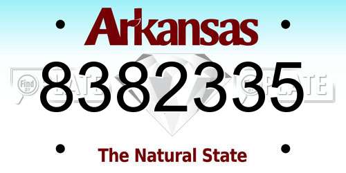 8382335 Arkansas License Plate