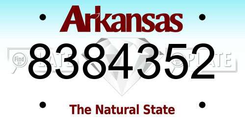 8384352 Arkansas License Plate