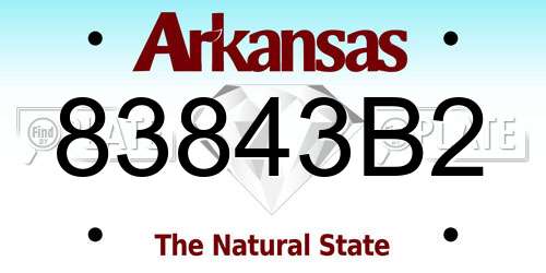 83843B2 Arkansas License Plate