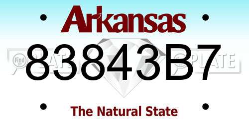83843B7 Arkansas License Plate