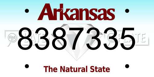 8387335 Arkansas License Plate