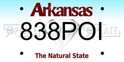 838POI Arkansas License Plate