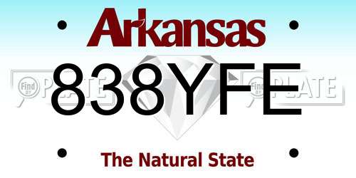 838YFE Arkansas License Plate
