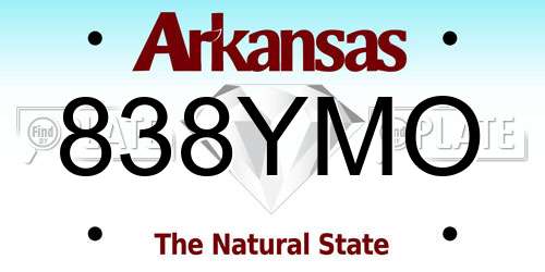 838YMO Arkansas License Plate