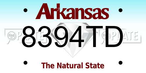 8394TD Arkansas License Plate