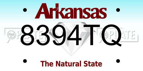 8394TQ Arkansas License Plate