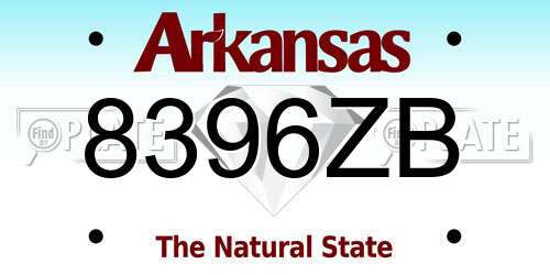 8396ZB Arkansas License Plate