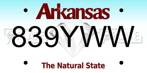 839YWW Arkansas License Plate