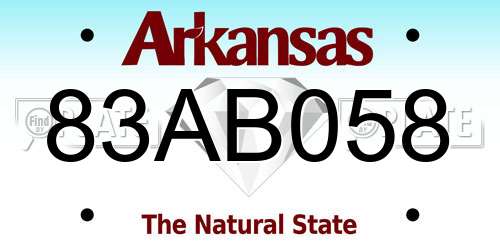 83AB058 Arkansas License Plate