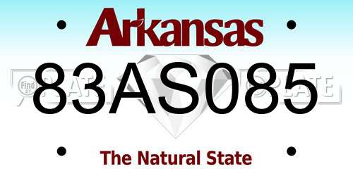 83AS085 Arkansas License Plate