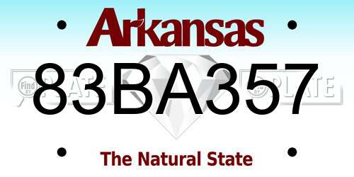 83BA357 Arkansas License Plate