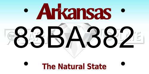 83BA382 Arkansas License Plate