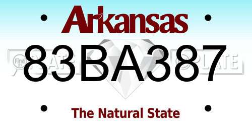 83BA387 Arkansas License Plate