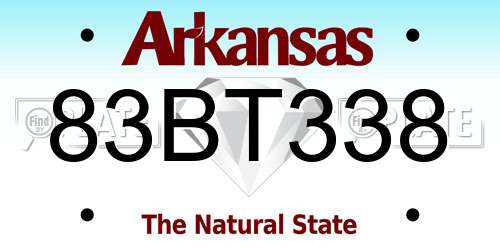 83BT338 Arkansas License Plate