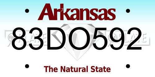 83DO592 Arkansas License Plate