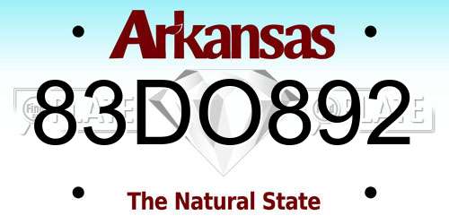 83DO892 Arkansas License Plate