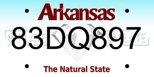 83DQ897 Arkansas License Plate
