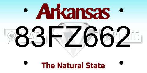 83FZ662 Arkansas License Plate