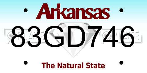 83GD746 Arkansas License Plate