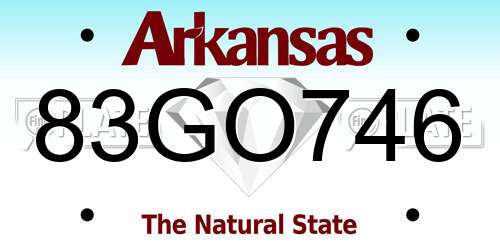 83GO746 Arkansas License Plate