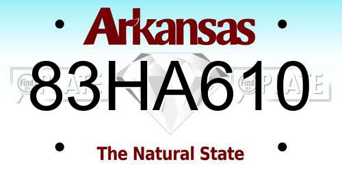 83HA610 Arkansas License Plate