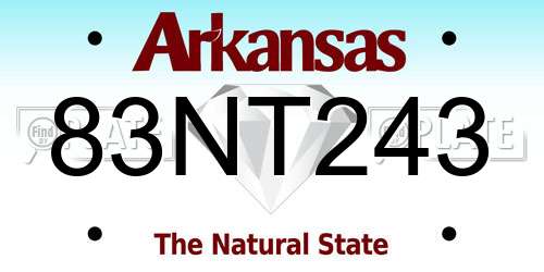 83NT243 Arkansas License Plate