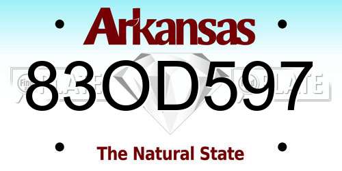 83OD597 Arkansas License Plate