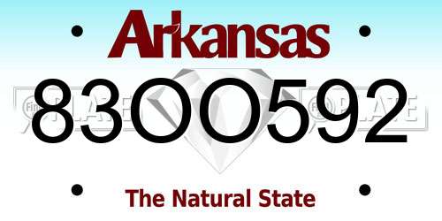 83OO592 Arkansas License Plate